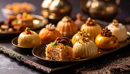 Assorted sweet treats on a tray