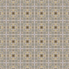 Intricate geometric textile pattern featuring a repeating square motif with earthy tones and subtle textures, perfect for sophisticated interior design projects.