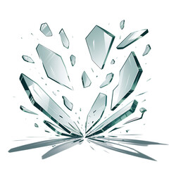 Shattered crystal formation exploding outward on black background