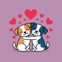 Romantic National Boyfriend Day vector art including funny quotes, badges, couple cartoons, heart and arrow icons, gift cards, and social media banners in minimalist solid colors