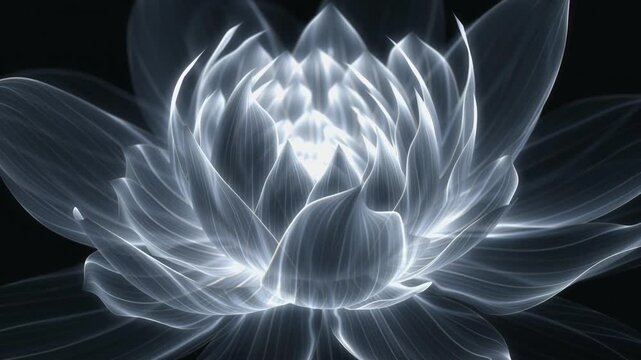 translucent lotus flower isolated on dark background