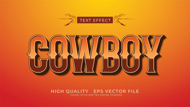 The word "Cowboy" in a stylized, editable text effect