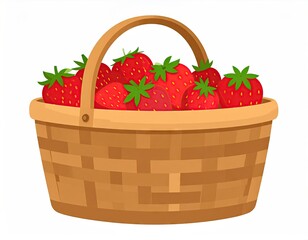 Basket of Fresh Red Strawberries