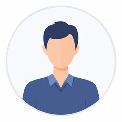 Faceless male avatar illustration for profile picture and user interface design representation
