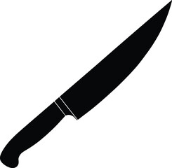 Knife Combat Silhouette Vector Art Illustration