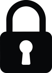 Locker Lock Silhouette Vector Art Illustration