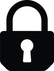 Open lock silhouette vector art illustration