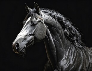 Majestic Black Horse Portrait.