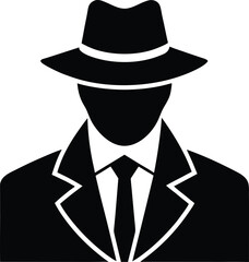 Private investigator silhouette vector art illustration