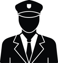 Security guard silhouette vector art illustration