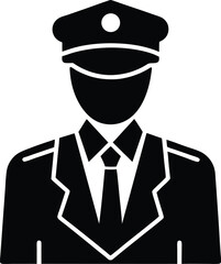 Security patrol silhouette vector art illustration
