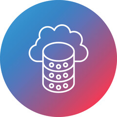 Cloud Storage Line Gradient Circle Background Icon