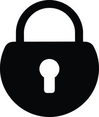 Smart lock silhouette vector art illustration