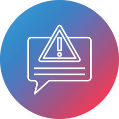 Message Alert Line Gradient Circle Background Icon