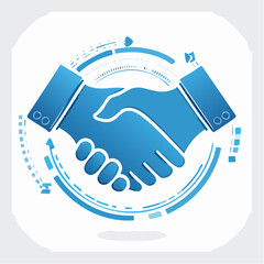 Modern handshake icon representing collaboration, partnership, and business deal success vector