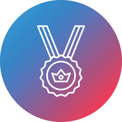 Obraz premium Award Badge Line Gradient Circle Background Icon