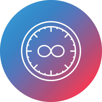 Time Loop Line Gradient Circle Background Icon