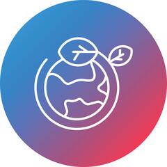 Earth Day Line Gradient Circle Background Icon