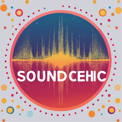 Abstract sound wave design with vibrant colors and modern style creating visual harmony