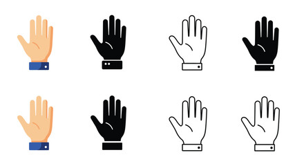 Diverse hands in various colors and orientations a graphic representation