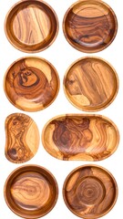 Assorted wooden bowls and plates
