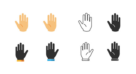 Variations of hand illustrations displaying different skin tones and styles