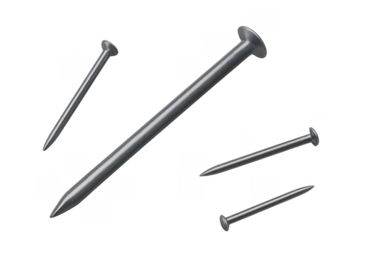 Metal nails and fasteners for construction and carpentry industries