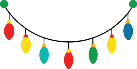 vector of a string of glowing Christmas lights