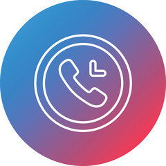 Incoming Call Line Gradient Circle Background Icon