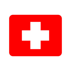 Swiss flag symbol isolated on transparent background