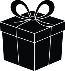 Gift Box Silhouette Vector Art Illustration