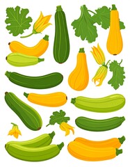 Assorted zucchini and flowers