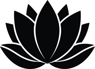Lotus flower silhouette vector art illustration