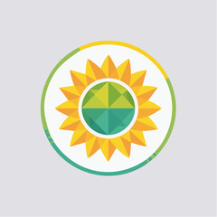 Geometric sunflower design radiating summer vibes and a cheerful disposition offering a positive