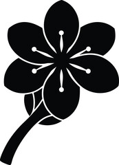 Sakura flower silhouette vector art illustration