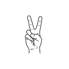 Obraz premium Peace Hand Sign Icon – Victory, Freedom, and Positivity Gesture