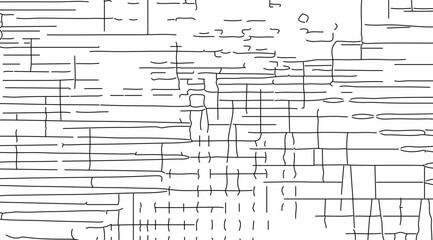 Abstract artwork showcasing a network of black lines and geometric shapes against a white backdrop, evoking a sense of modern art and complex connectivity, with a minimalist aesthetic
