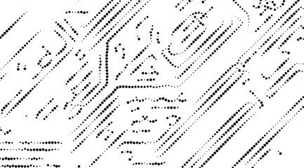 A striking black and white abstract background showcases geometric patterns, including diagonal lines and dot formations, creating a modern, high-contrast digital design element