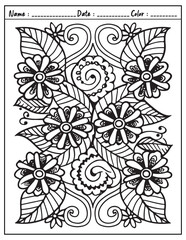 Mandala Coloring Page & Book for Adults and Kid. High resolution (300 DPI), Ready to print on standard 8.5x11-(A4) inch paper With (No Bleed), Black and White. Vector illustration
