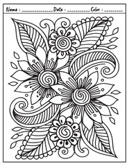 Mandala Coloring Page & Book for Adults and Kid. High resolution (300 DPI), Ready to print on standard 8.5x11-(A4) inch paper With (No Bleed), Black and White. Vector illustration
