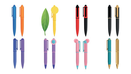 Assortment of Pens in Various Colors: A vibrant array of pens in different colors and styles, offering a visual feast of stationery and office supplies.