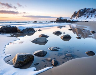 Winter Seascape at Sunrise.