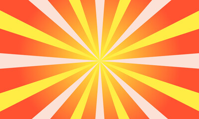 Vibrant retro sunburst pattern with warm orange and yellow hues