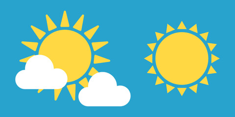 Sunny and partly cloudy sky icons