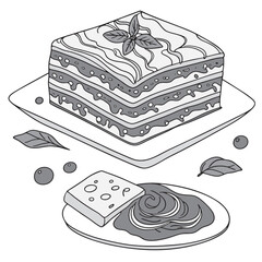 Partially eaten lentil and vegetable lasagna