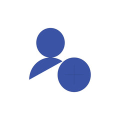 Green person icon with a plus sign, representing adding a new user or creating a new profile in a digital interface, a graphic design element