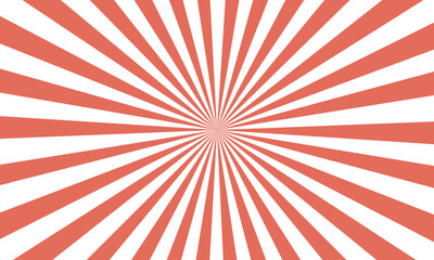 Abstract Radial Sunburst Pattern with Red and White Stripes