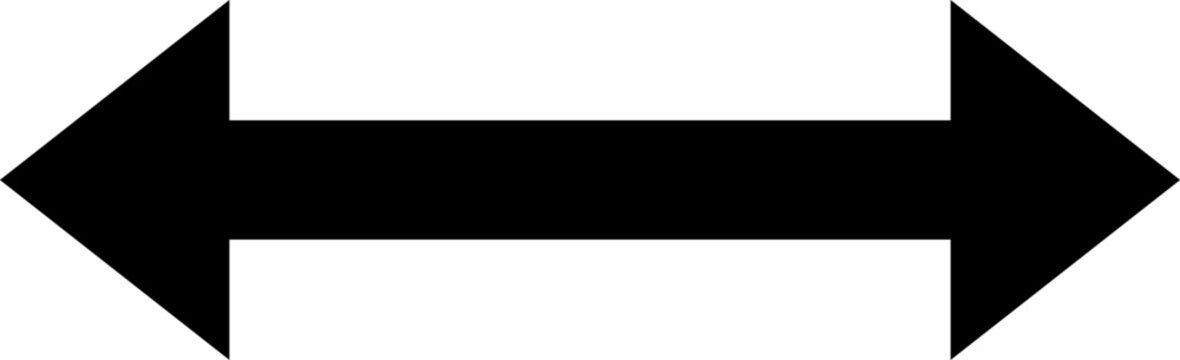Black double headed arrow pointing left and right