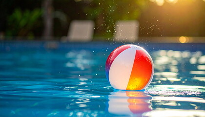 beach ball floating on swimming pool