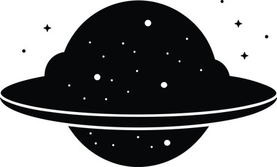 Oort cloud solar system silhouette vector art illustration